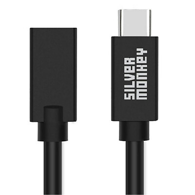 SILVER MONKEY USB-C-Verlängerungskabel 2m (60W, 5Gb) Laden Datenübertragung