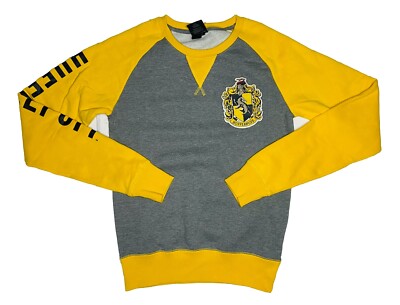 *NEW* Universal Studios Wizarding World Hufflepuff Unisex Gray Sweater; XS
