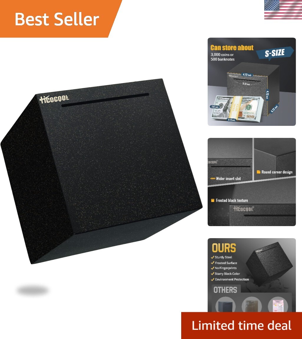 Durable Starry Black Savings Bank - Perfect for Coins and Bills, Ideal Gift