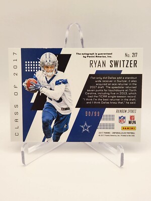 2017 Panini Unparalleled Class of #d/99 Ryan Switzer #217 Rookie