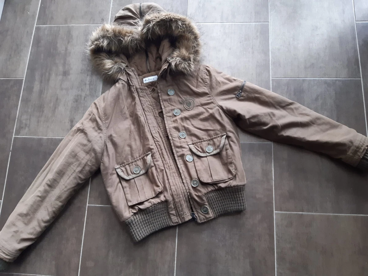 girls womens Ben Sherman hooded khaki jacket size S eBay