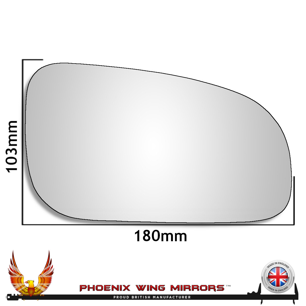For Volvo S60 2000-2003 Convex Wing Door Mirror Glass Right Hand Drivers Side