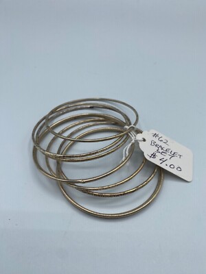 Womens Faux Silver Circular Metal Braclet Set
