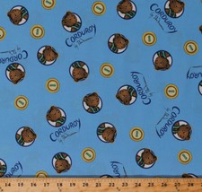 Cotton Corduroy the Teddy Bear Buttons Blue Cotton Fabric Print BTY D473.23