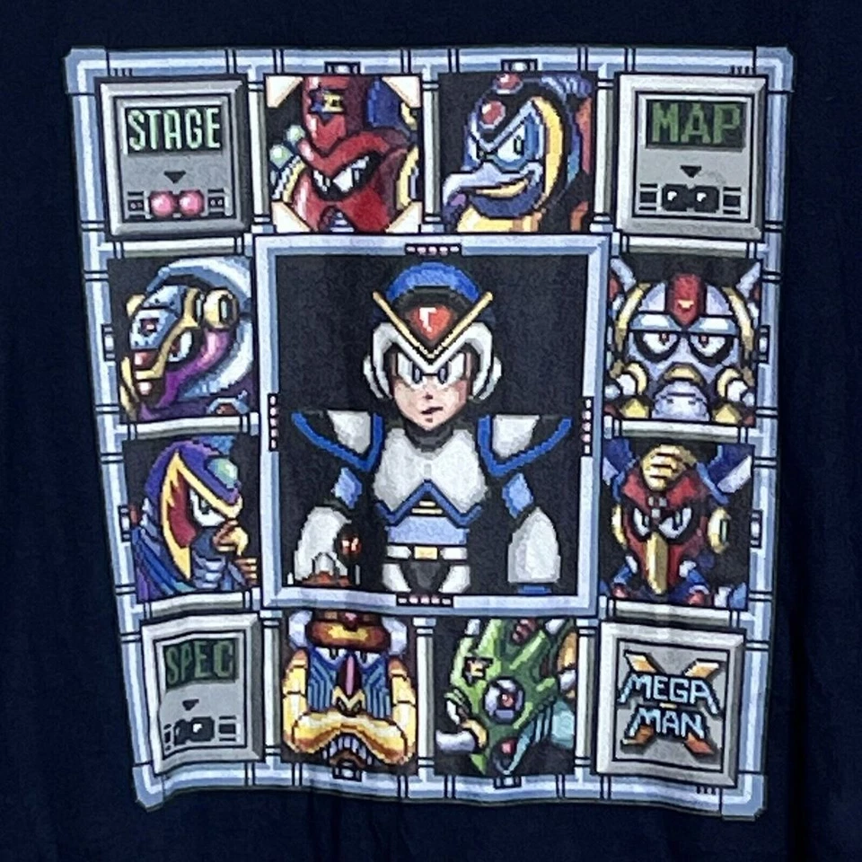 Capcom Mega Man Characters Retro 1990s Gamer T Shirt Tee Mens Size 3XL NWOT - Image 3 of 4