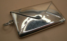 Victorian Style Birmingham Sterling Silver Double Envelope Stamp Case Box Holder
