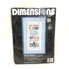 1990 Dimensions Counted Cross Stitch Cats are Purrrfect  Barbara Mock 3697