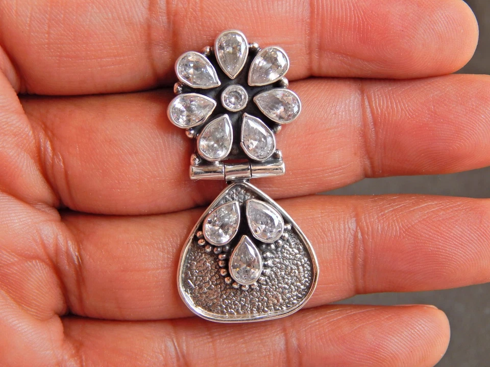 Серьги-гвоздики с цирконием, серебро 925 пробы, свадебные гвоздики, винтажные серьги - Изображение 4 из 4