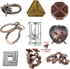 Juego de 9 rompecabezas de alambre metálico para el cerebro