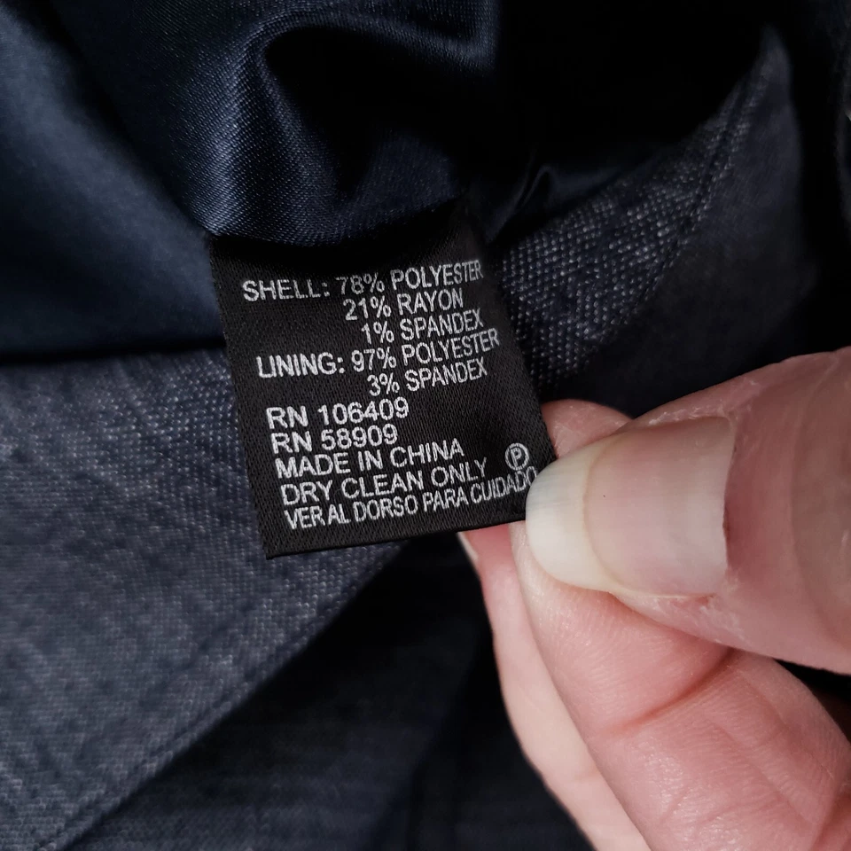 Alex Marie Jacket Womens 8 Blue Blazer Two-Button Long Sleeve Business Suit - Image 4 of 4