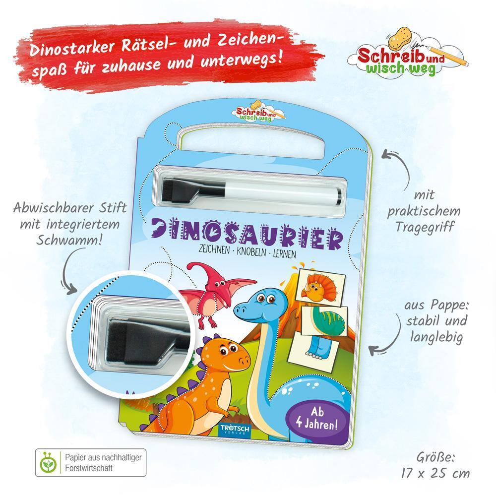 Thumbnail - Trötsch Pappenbuch Schreib Und Wisch Weg Pappenbuch Dinosaurier |