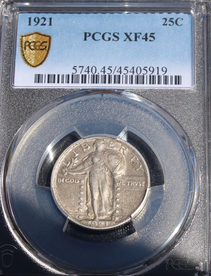 1921 XF45 Standing Liberty Quarter, PCGS 45405919 - Image 3 of 4