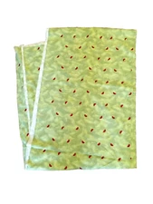 Cotton Flannel Fabric Green With Embroidered Watermelon 3 yards +16" x 42 Lot