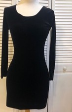 Karen Kane the little velour black dress mini with long sleeves XS