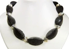 Beautiful Necklace Made of Gemstones Lava IN Triangular Shape
