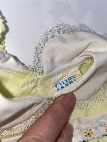 Vintage Baby Dress Bloomers 3 - 6mo Yellow Orange Flowers Retro COTTON CANDY - Picture 3 of 3