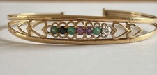 DEAREST 9ct gold Emerald Ruby & Diamond bracelet excellent condition 5.6g