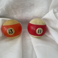 2 Vintage Replacement Billiard Pool Ball 13 Orange Stripe 11 Red stripe READ