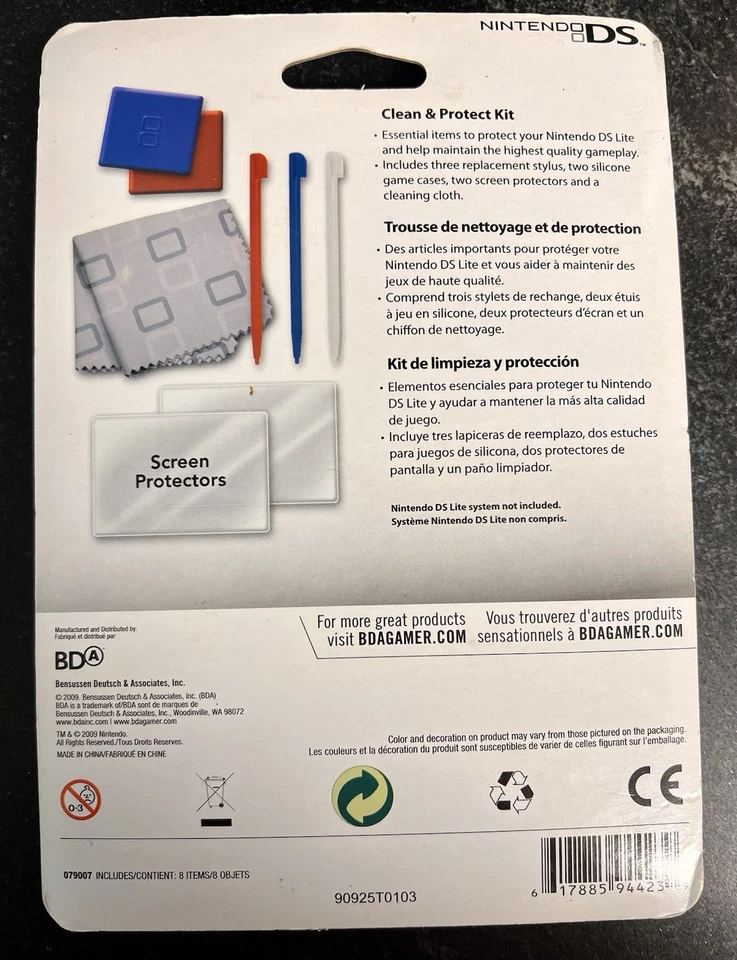 Nintendo DS Clean & Protect Kit - 3x Stylus, Screen Protectors - New & Sealed - Image 2 of 2