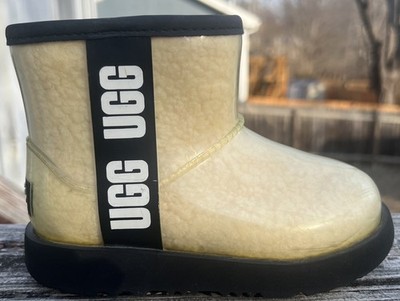 UGG Classic Clear Mini Sherpa Waterproof Ankle Little Girls Size US 10 Boots