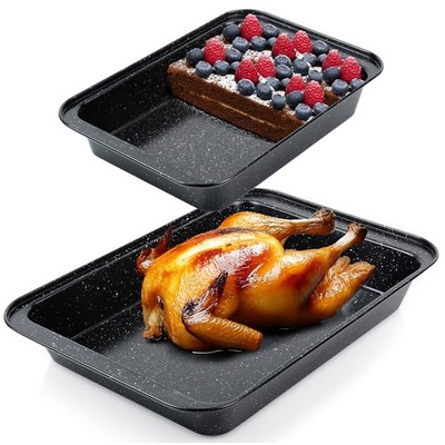 Ofenform Granit 28x19/37,5x25,5 cm 2er Set Auflaufform Backform Ofenblech