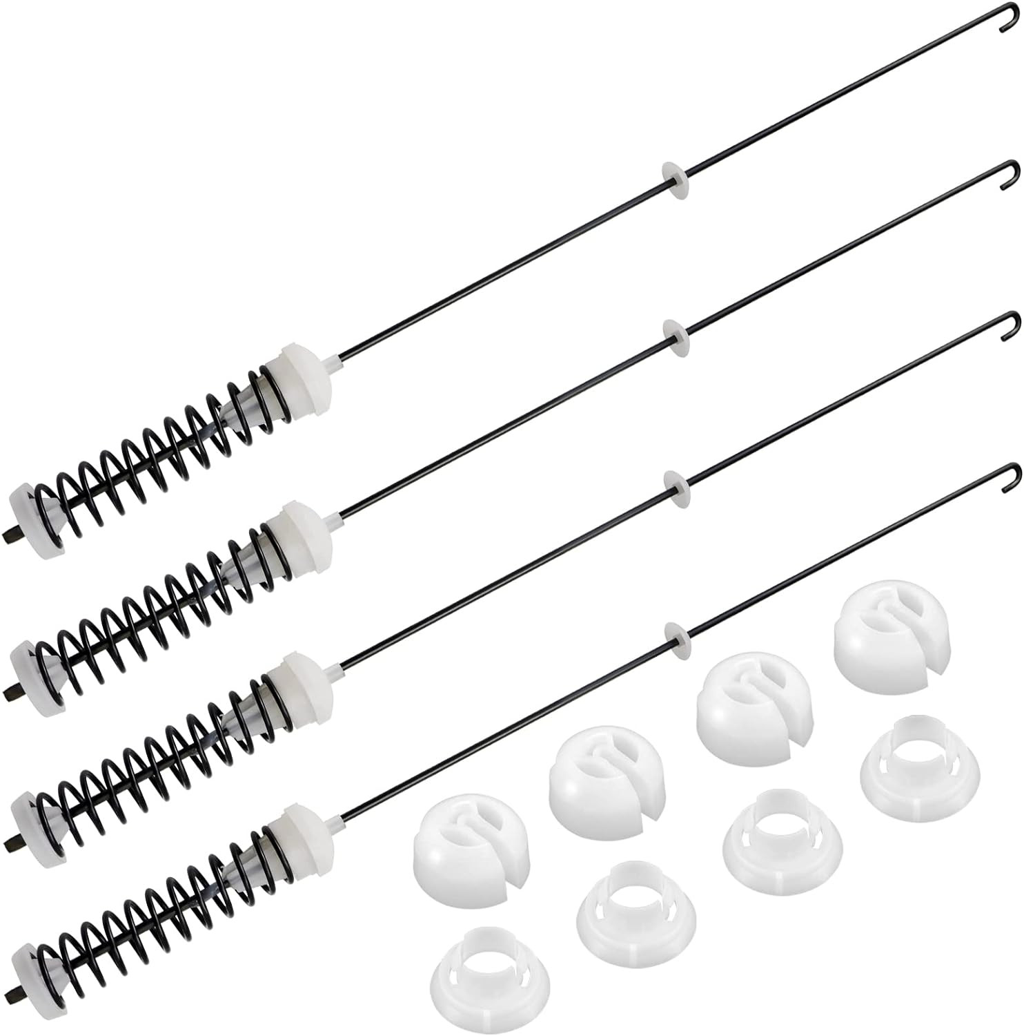 Updated W10780045 Washer Suspension Rods Kit (4 Pack) by White and black