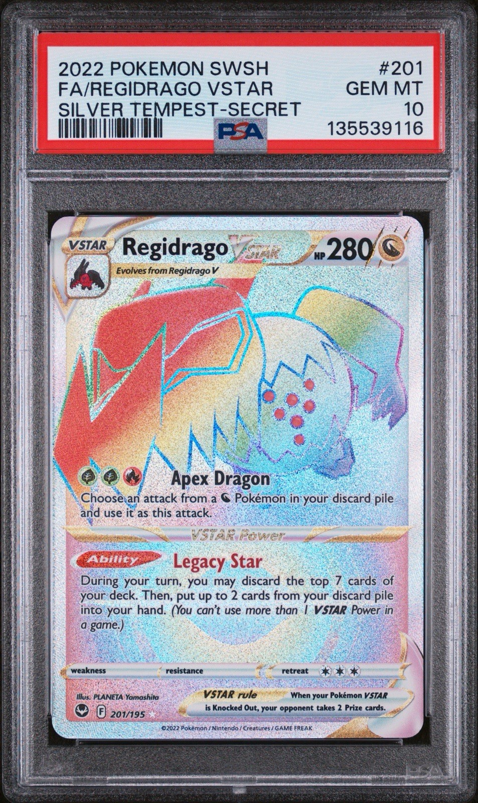 Regidrago VSTAR (Secret) 201/195 Swsh12 Silver Tempest – PSA 10 GEM MT
