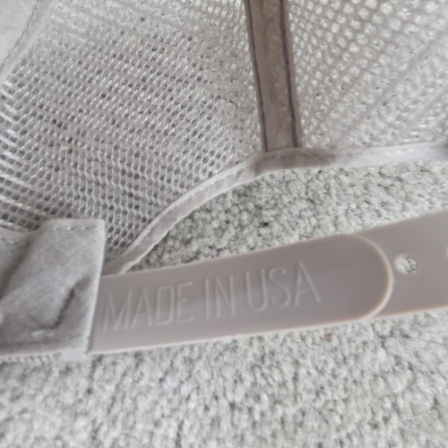 Beige US Air Force Indian Chief trucker hat with tan fabric and white “MADE IN U.S.A.” text on strap.