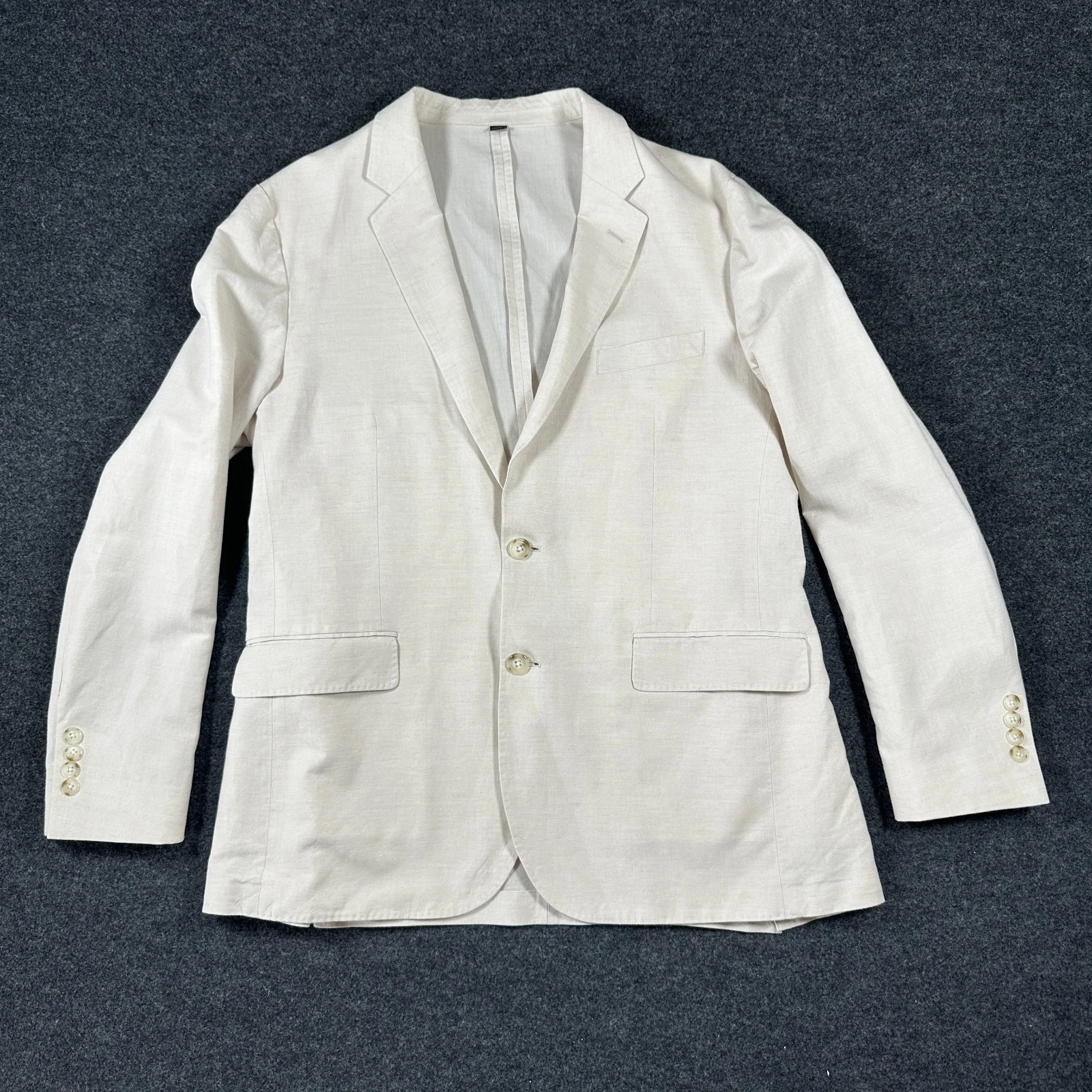 J Crew Blazer Mens 42R Ludlow Slim Fit Unstructured Baird McNutt Linen Cotton