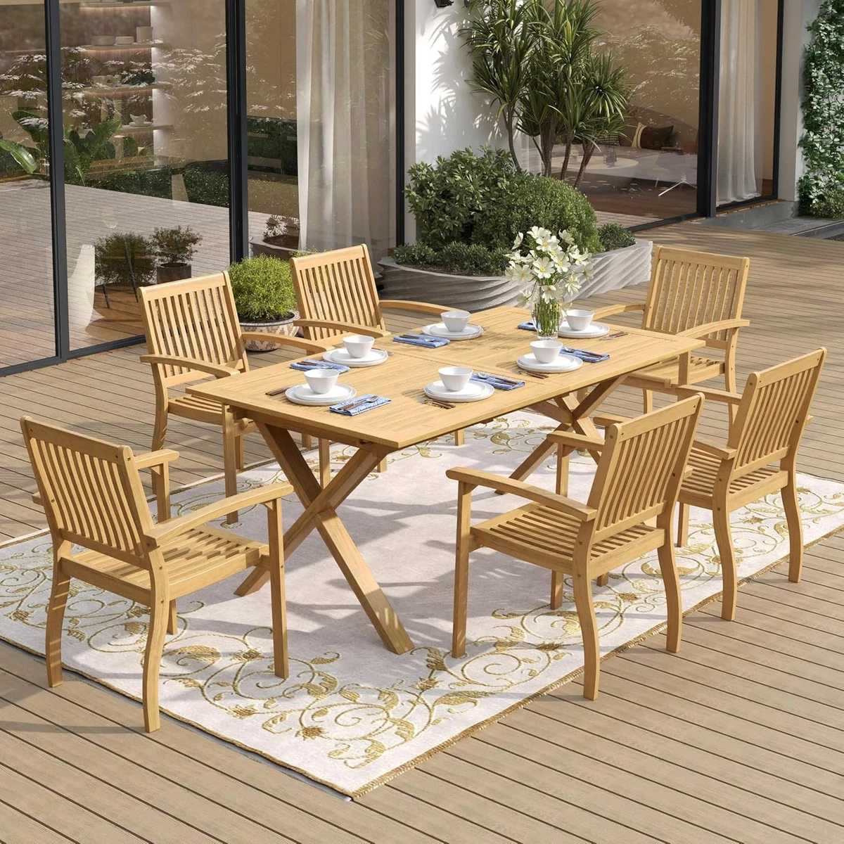 Las mejores ofertas en Juegos de muebles de madera de hasta 6