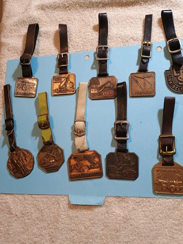 Lot 10 Vintage/Antique Watch Fobs Heavy Machinery P&H,Lima, Link Belt, I R, I H