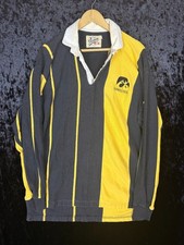 Vintage Dehen University of Iowa Long Sleeve Rugby Polo Shirt Men's L Yellow