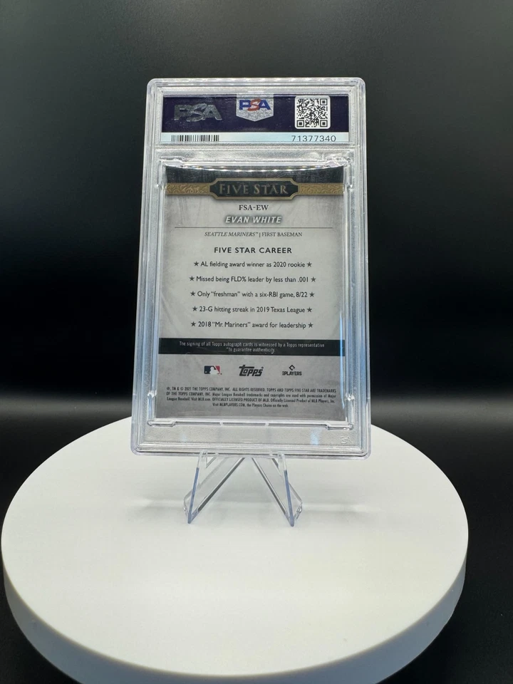 2021 Topps Five Star - Autograph Evan White #FSA-EW Purple/50 PSA9 - AUTO PSA10 - Image 2 of 3