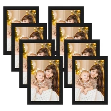 5x7 Magnetic Picture Frames 8 Pack for Refrigerator Black Adhesive Photo Holders