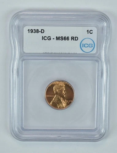 1938-D Lincoln Wheat Cent MS66 RD ICG