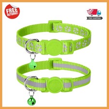 High Visibility Cat Collar 2-Pack - Lightweight, Adjustable, with Removable Bell