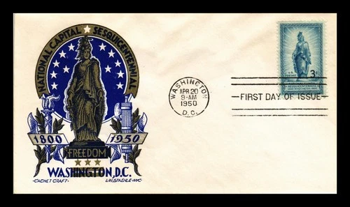 US COVER NATIONAL CAPITAL STATUE OF FREEDOM FDC SCOTT 989 STAEHLE CACHET CRAFT
