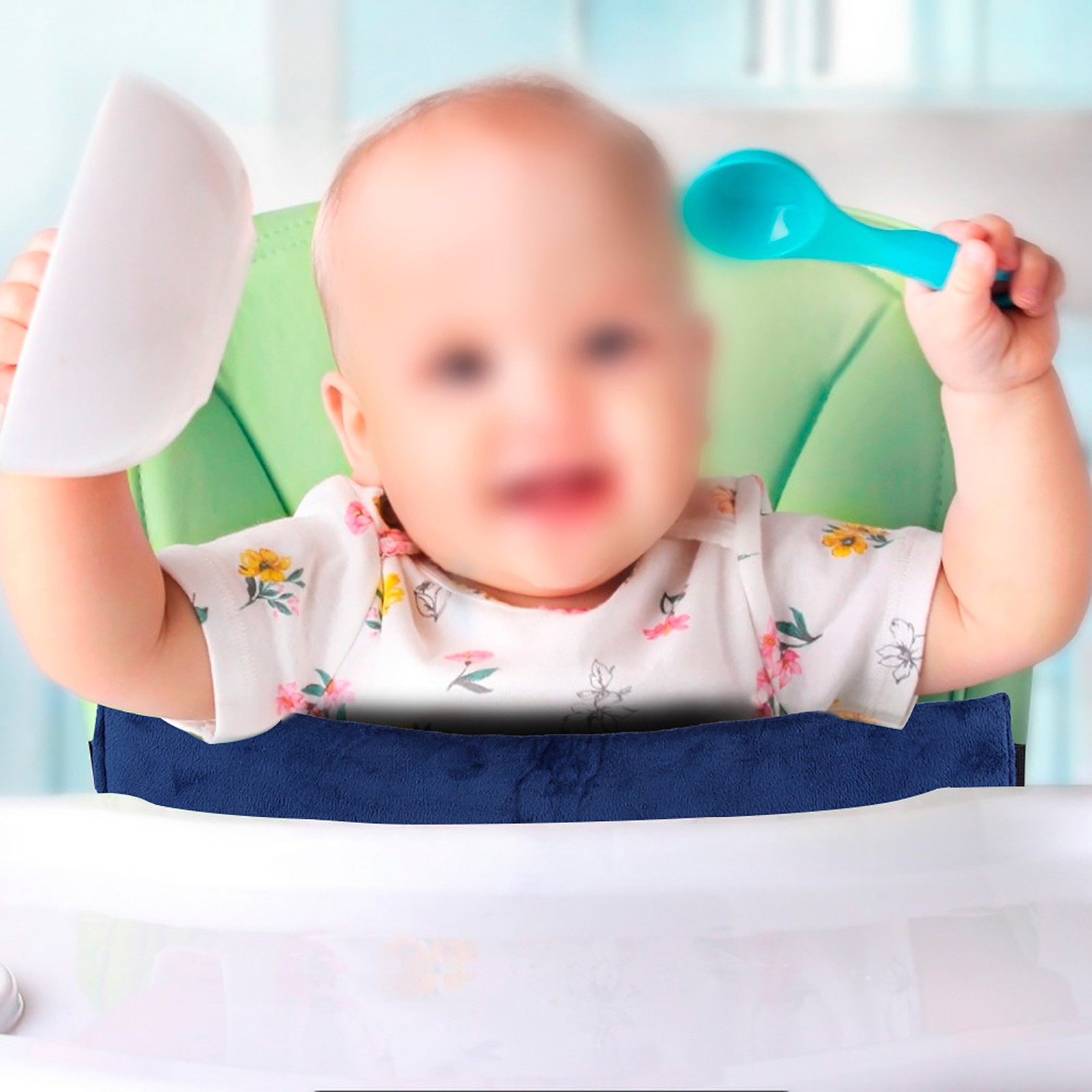 Portable Baby Safety Belt Soft Harness For Dining Chairs Blue