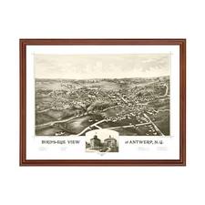 Old Map of Antwerp, NY 1888 - Vintage Antwerp New York Art