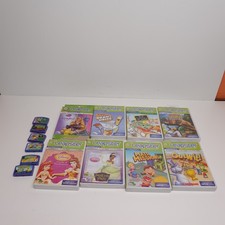 LeapFrog Leapster 14 Game Cartridge Lot Disney Scholastic Cases Manuals