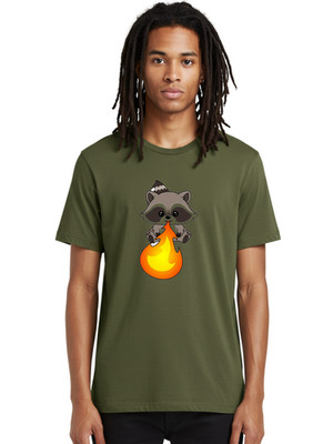Raccoon-1 Mens Graphic Tee, 100% Cotton, Casual Summer Wear