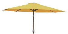 Aluminum Patio Market Umbrella Tilt with Crank, Fabric  Bronze Pole, Yellow, 9'