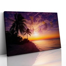 Sunset on Holbox Island Mexico Canvas Framed Print Picture Wall Art