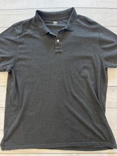 Old Navy Polo Shirt Mens 2XL Gray Short Sleeve Collared 100 Cotton Solid