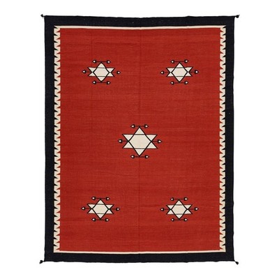 Southwest Red Navajo Ganado Rug Handmade Antique Native American Wool Large Rugs