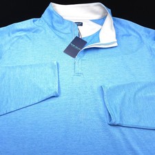 Peter Millar 1/4 Zip Sweater -S- Blue White Crown Crafted Golf Summer Comfort