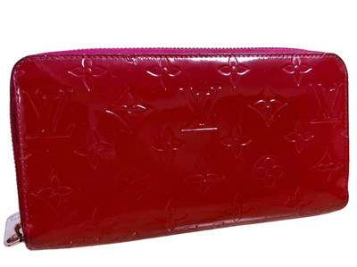 LOUIS VUITTON Monogram Vernis Zippy Long Wallet Pomme D'amour