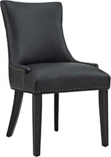 MO- Marquis Modern Faux Leather Upholstered with Nailhead Trim, Dining Chair, Bl