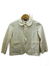 tricot COMME des GARCONS 08SS/Flower jacquard/round Collar/Jacket/-/Cotton/CRM/f
