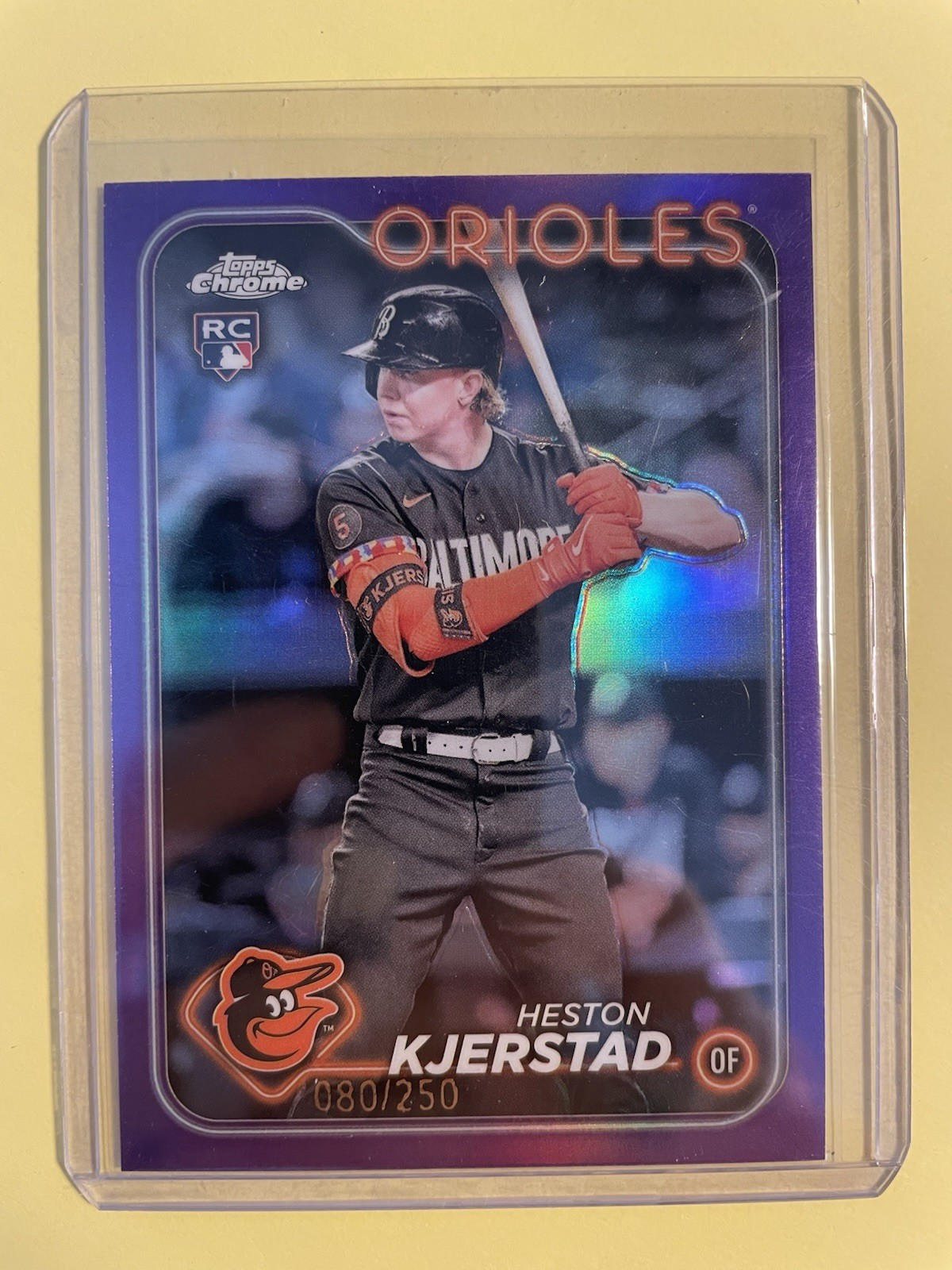 2024 Topps Chrome Heston Kjerstad #142 RC Purple Refractor 080/250 Orioles